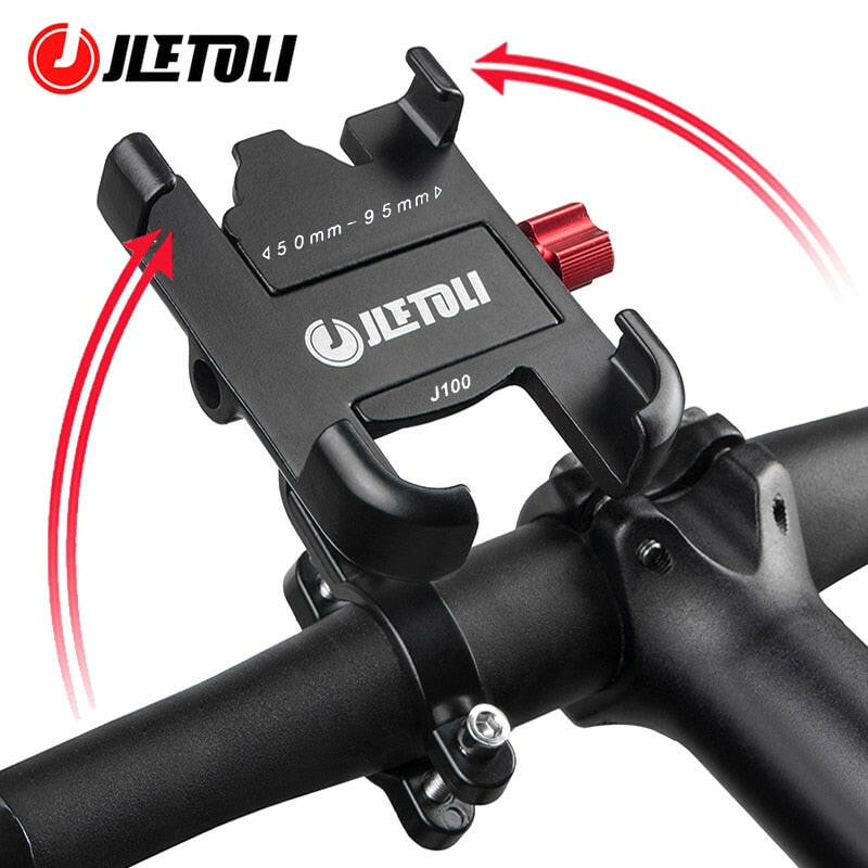 JLETOLI Aluminum Alloy Bike Phone Holder 360 Degree Rotation Bicycle Phone Holder Non-slip Cycling Phone Stand Mtb Accessories-WAYBIKER