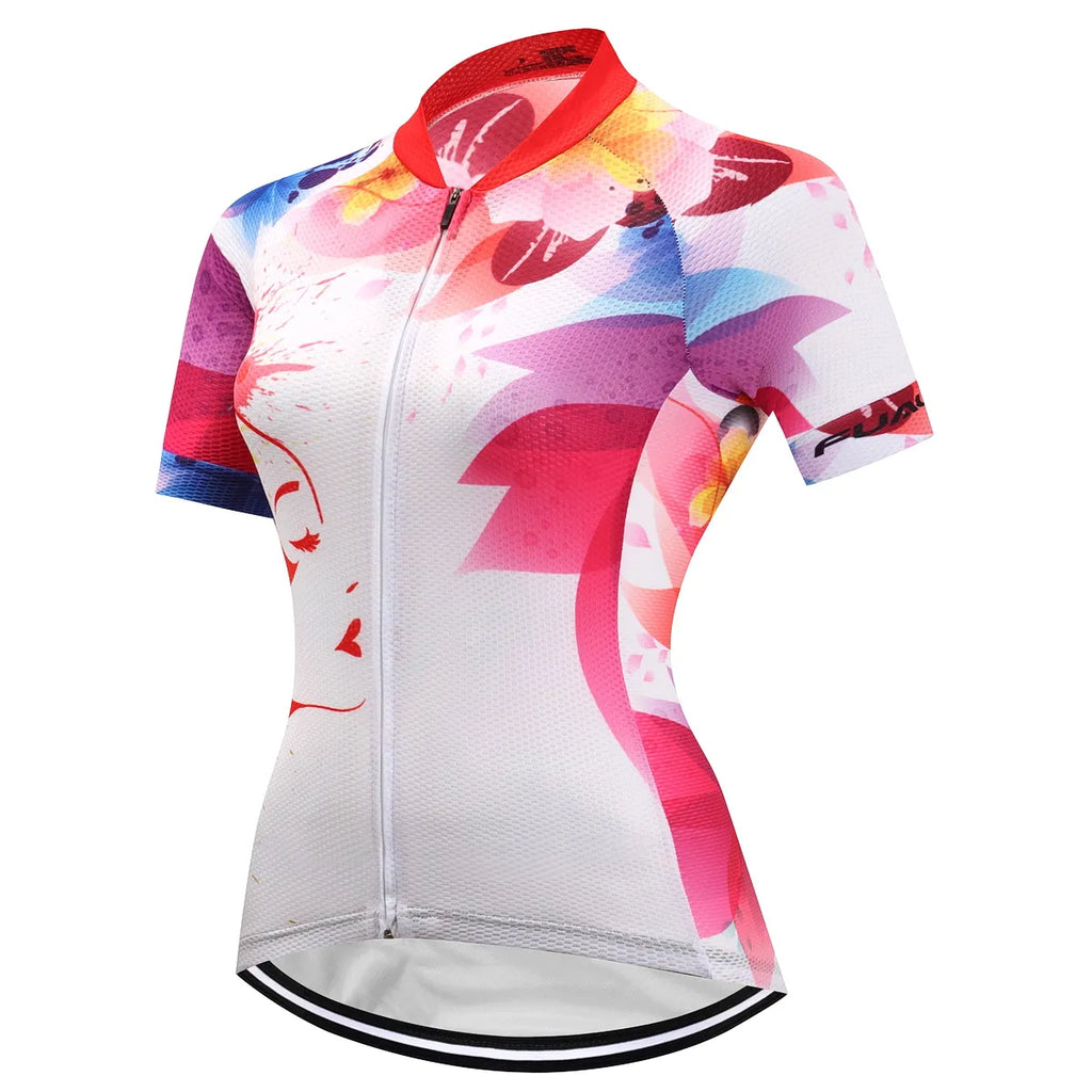 Women's Short Sleeve Cycling Jersey Summer Mountain Bike Outdoor Cycling Clothing Bicycle Clothing Quick-Dry Breathable Clothes-WAYBIKER