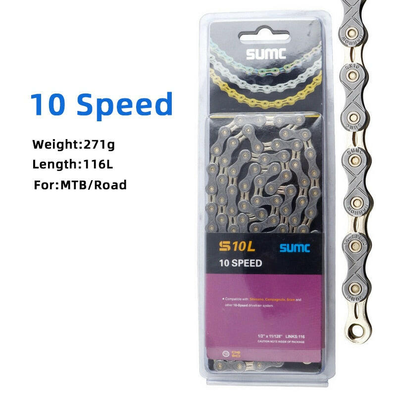 SUMC Bicycle Chain 6/7/8/9/10/11/12 Speed 116 Link 10S 11S 12S  Mountain Road Bike MTB Chains Part Bicycle Accessories-WAYBIKER