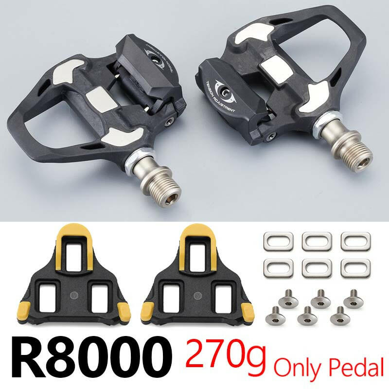 Carbon Fiber Road Bike SPD Cliples Pedal Suitable for SPD/Keo Self-locking Professional Bicycle Pedals R8000/R550 With SM-SH11-WAYBIKER