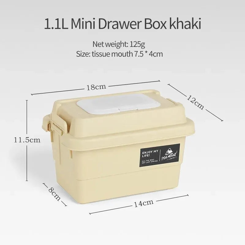 Outdoor Desktop Multifunctional Paper Drawer Storage Box Tissue Box Miscellaneous Bin Storage Box Camping Seasoning Bottle-WAYBIKER