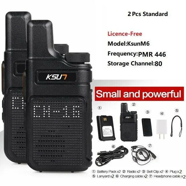 KSUT PMR446 Walkie Talkie 2 Pieces Mini Size Portable Handheld Radio Wireless Set Two Way Radio Station Comunicador Transceiver-WAYBIKER