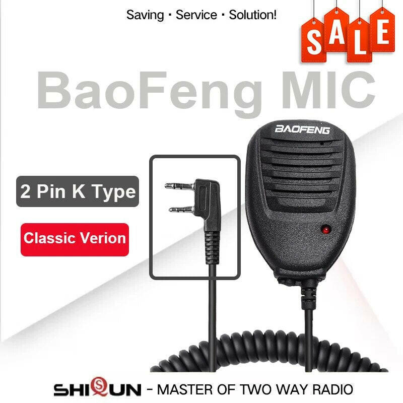 Baofeng AR-152 Tactical Speaker Mic Shoulder Microphone Volume Adjustable for Baofeng UV-K5 UV-5R UV-S9 UV-13 PRO Walkie Talkies-WAYBIKER