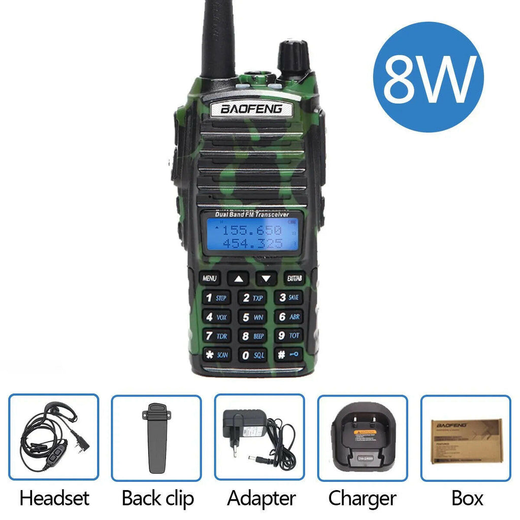 Baofeng UV 82 Walkie Talkie Real 5W 8W Ham Radio Comunicador Dual PTT Long Range 2 Way Portable FM Amateur Radio Station-WAYBIKER