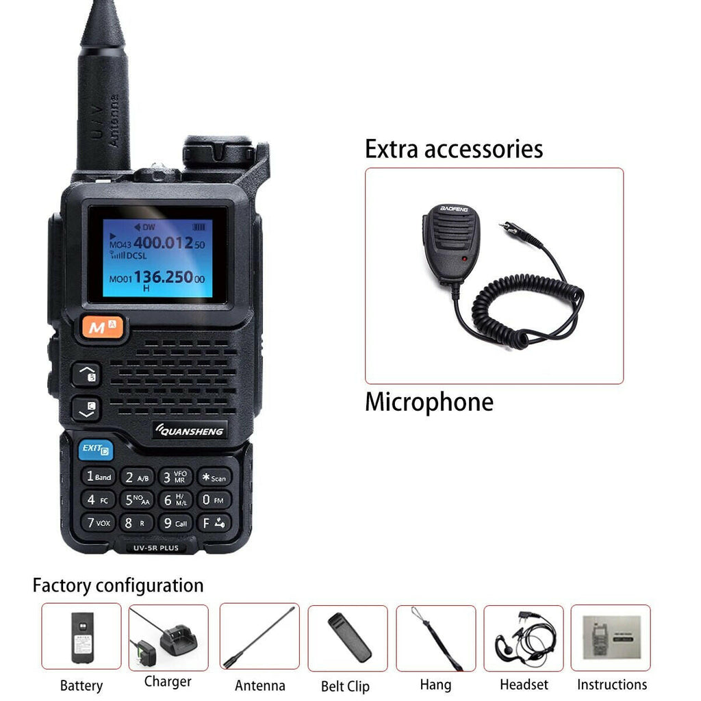 Quansheng UV5Rplus walkie-talkie full-band aviation band hand-held outdoor automatic one-button frequency matching go on road tr-WAYBIKER