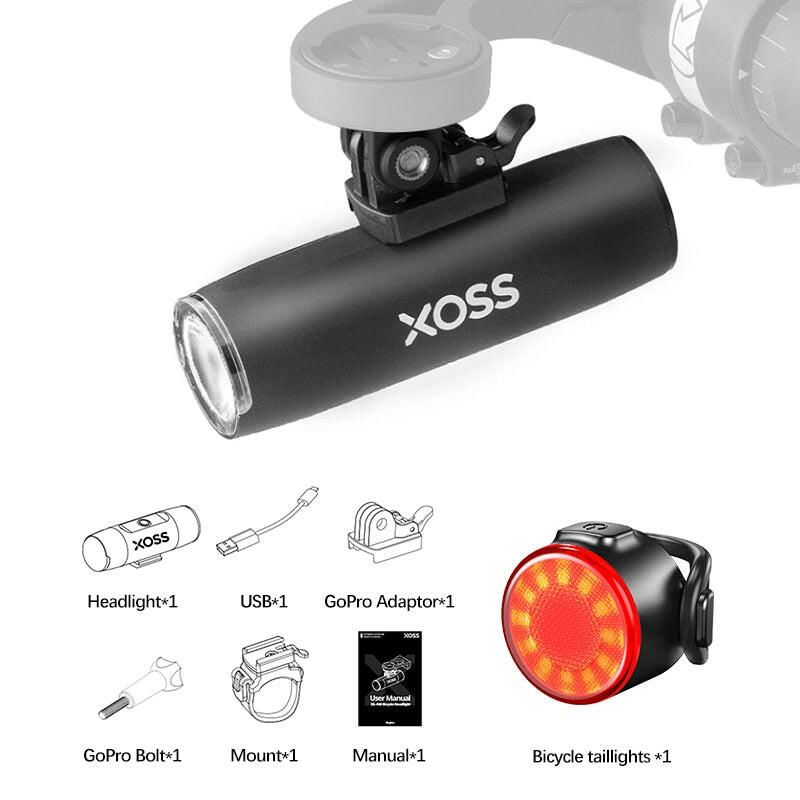 XOSS Bicycle Light 400Lumen Bike Headlight Power Bank Flashlight Handlebar USB Charging MTB Road Cycling Highlight