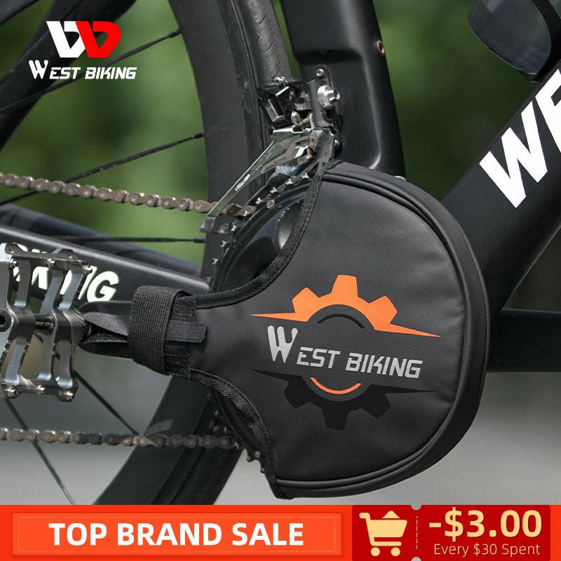 WEST BIKING Bike Crankset Guard Waterproof Dustproof Chainring Protector Cover Pad MTB Road Bicycle Chainwheel Sprockets Cover-WAYBIKER