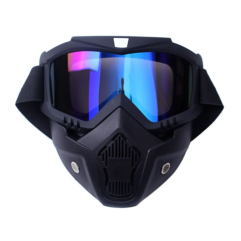 zlangsports Goggles Mask Anti-UV Detachable Windproof Motorcycle HD Motocross Glasses Retro Riding Eyewear Ski Sunglasses