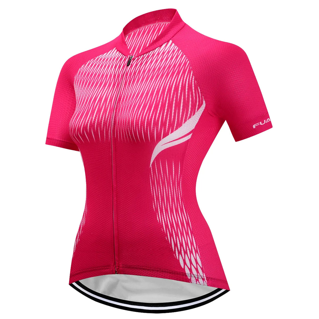 Women's Short Sleeve Cycling Jersey Summer Mountain Bike Outdoor Cycling Clothing Bicycle Clothing Quick-Dry Breathable Clothes-WAYBIKER