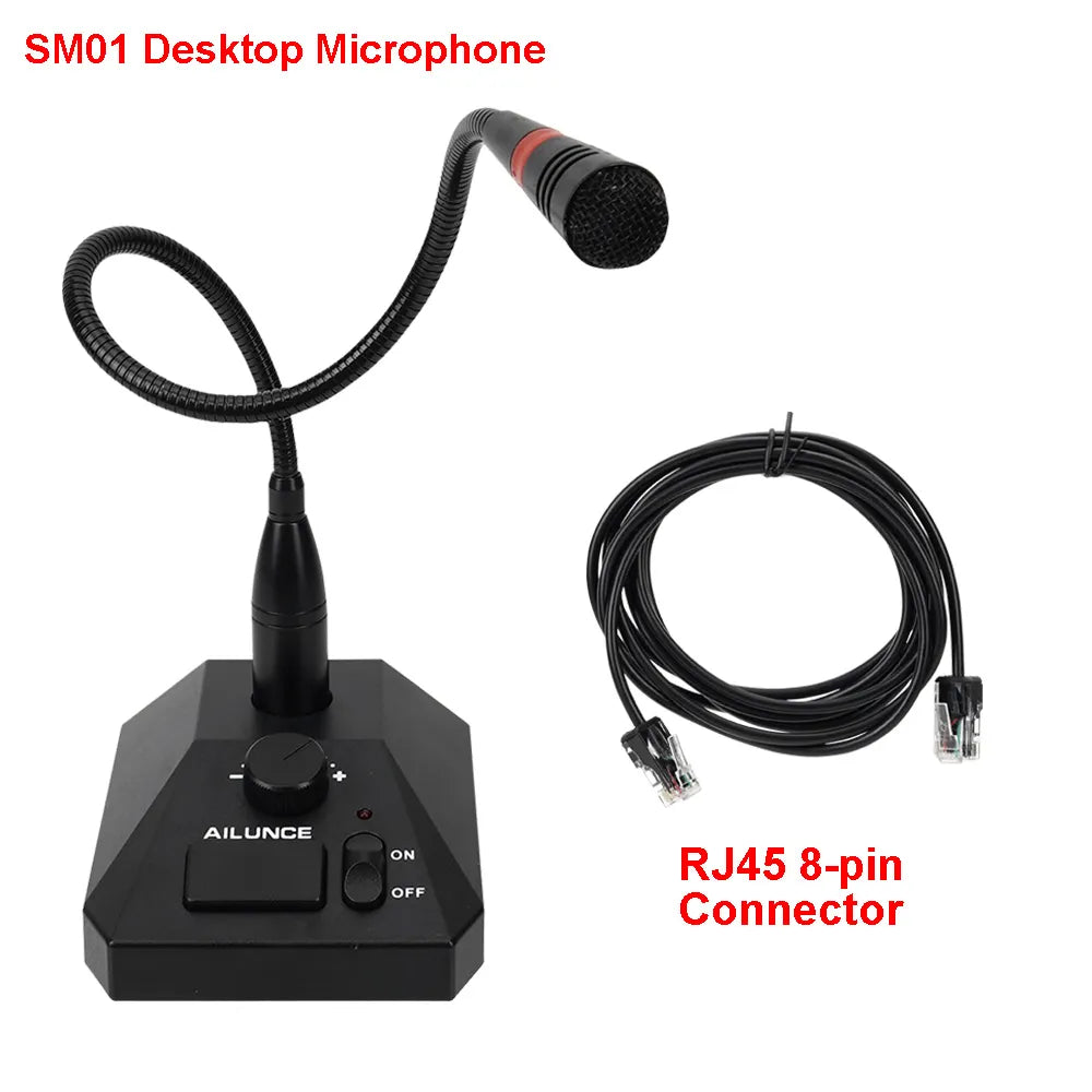 Retevis Aliunce SM01 Desktop Microphone For Walkie Talkie RT622 RT3S HD1 RA685 RT95 Two-Way Radio Handheld Mic 2pin / GP328plus