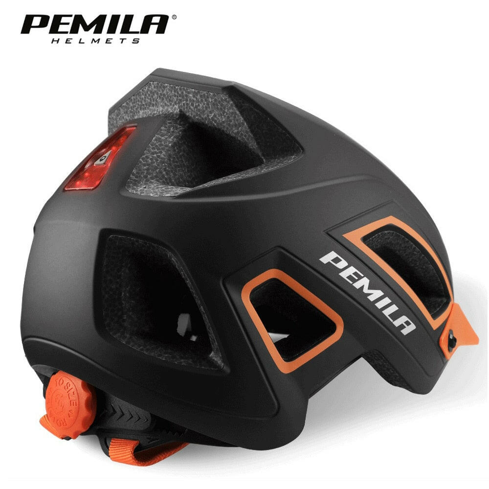 PEMILA Men MTB Bicycle Helmet Bike Safely Cap Ultra-lightweight Mountain Road Cycling Sports Riding Helmets With LED Tail light-WAYBIKER