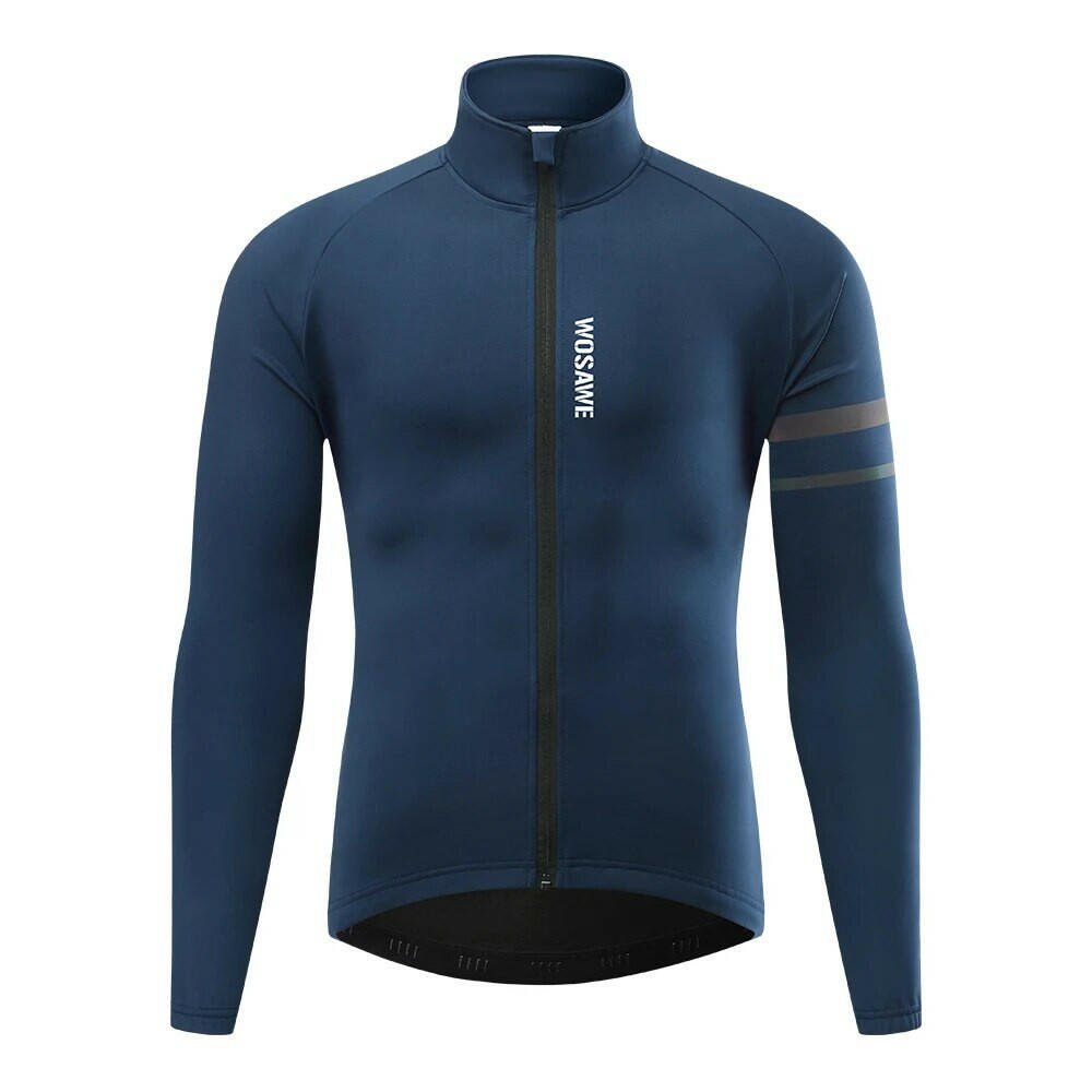 WOSAWE Men'sThermal Winter Cycling Jacket Fleece Lining Long Sleeve Jersey Windproof Running Riding Ciclismo Cycling Clothing-WAYBIKER