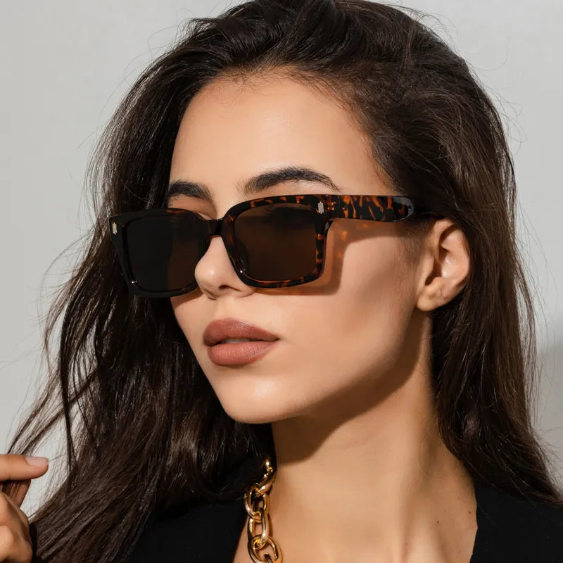 Retro Square Black Lens Sunglasses Women Luxury Brand Cycling Fashion Rectangle Eyewear Men Outdoor Oculos De Sol UV400