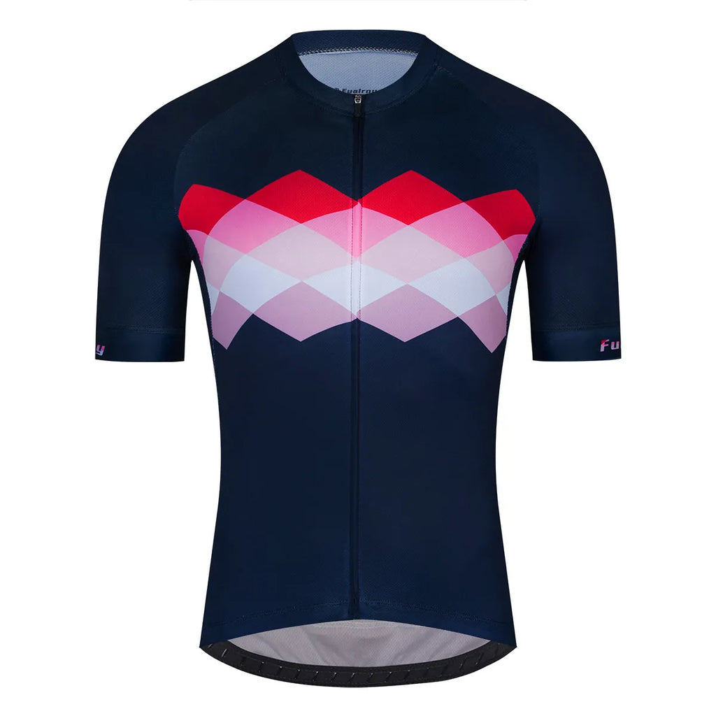 Fualrny Cycling Jersey Men Reflective MTB Road Bike Clothes Bicycle Jersey Mesh Breathable Cycling Clothing Summer Bike Jersey