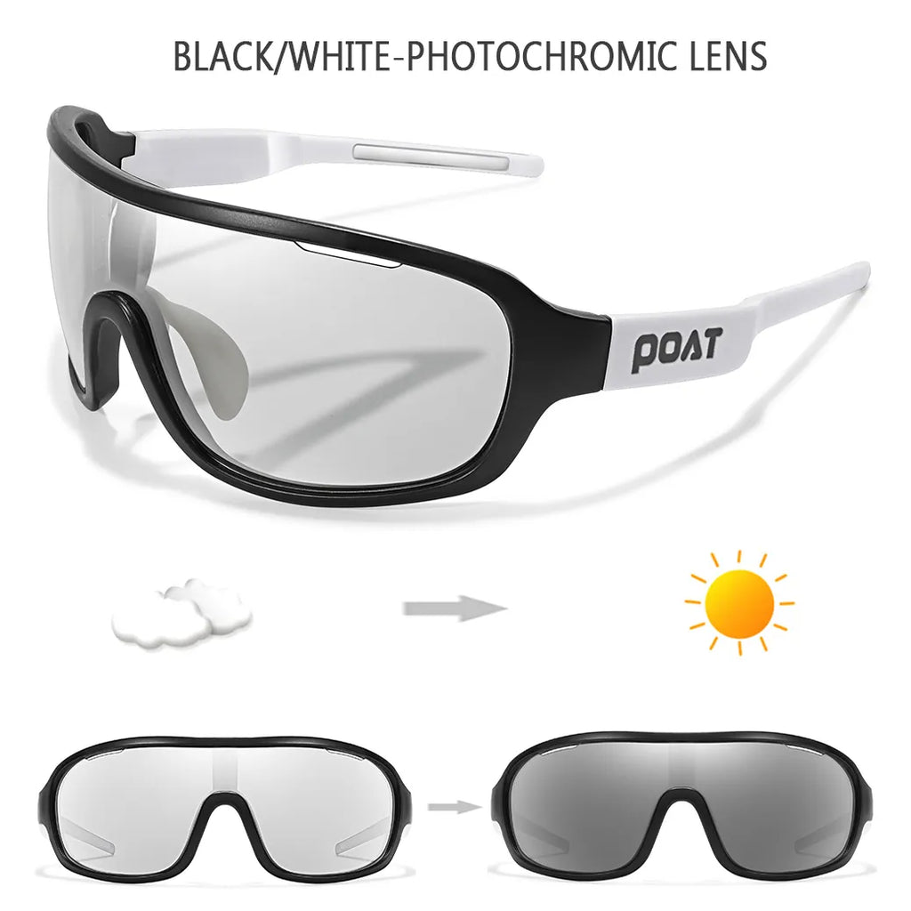 POAT BRAND Polarized Photochromic Men Women Eyewear Sports Outdoor Road Cycling Cycling Fishing Sunglasses Male Bike Glasses