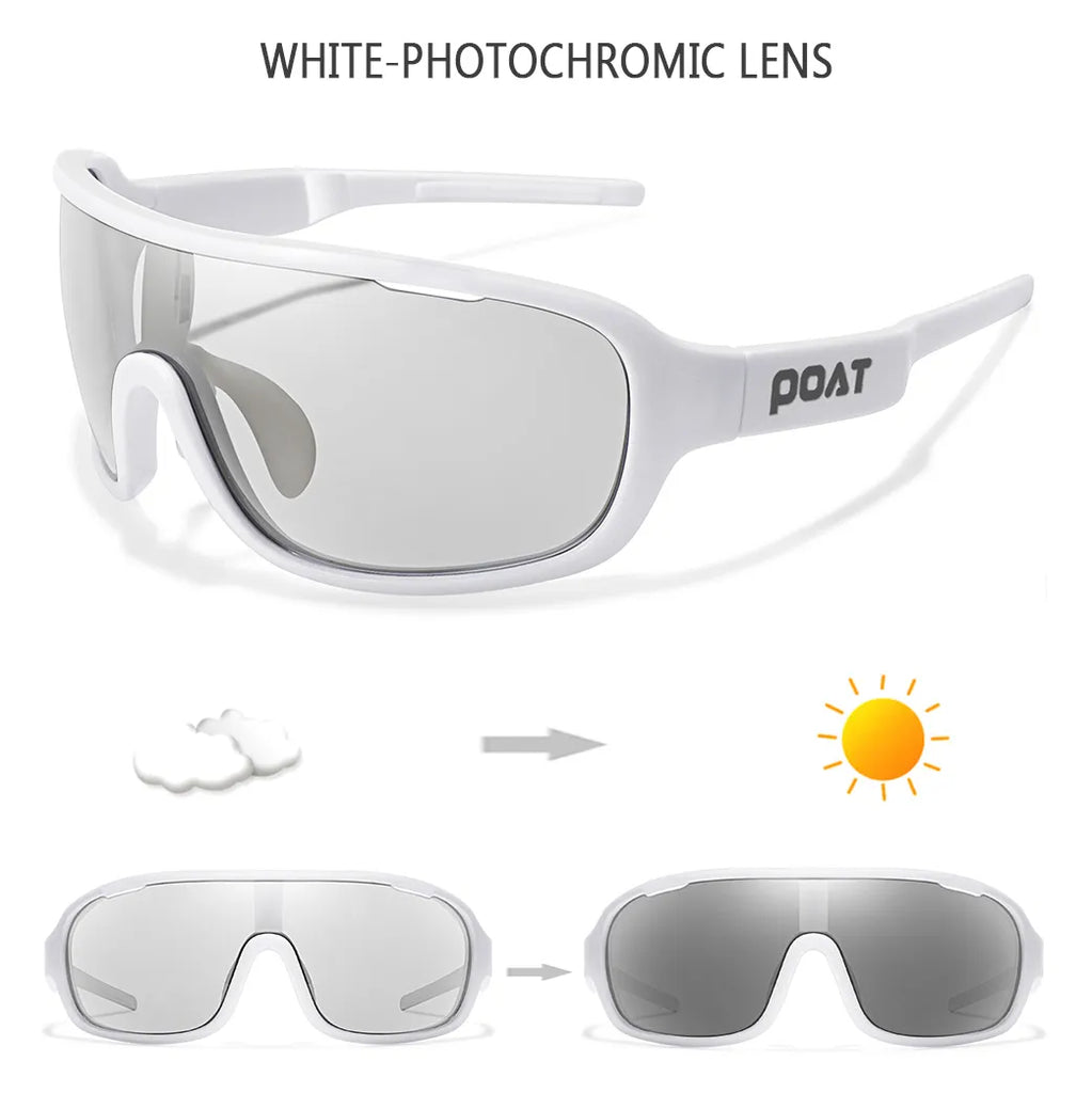 POAT BRAND Polarized Photochromic Men Women Eyewear Sports Outdoor Road Cycling Cycling Fishing Sunglasses Male Bike Glasses