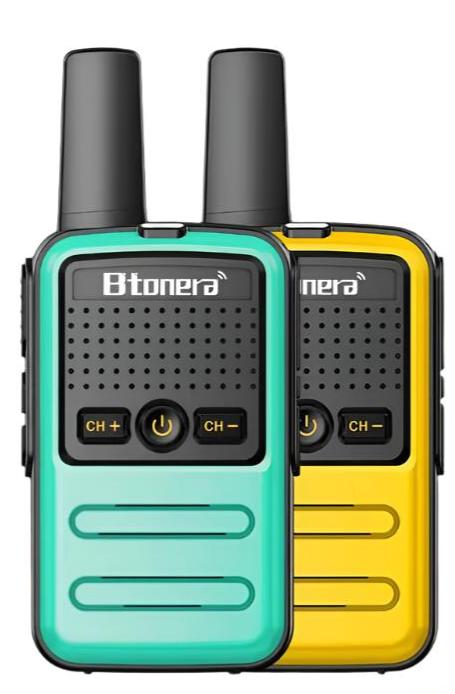 Btoera 2 Pcs Mini Walkie Talkie PMR 446 Portable Two-way Radio Ht PTT Walkie-talkies 5W 16CH UHF 400-470MHz Portable Radio for-WAYBIKER