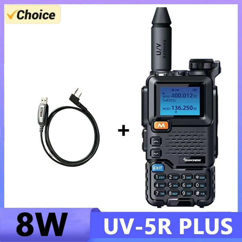 Quansheng UV 5R Plus Walkie Talkie Portable Am Fm Two Way Radio Commutator VHF Station K5 Receiver Band Transceiver UV-K5 UV-K58-WAYBIKER