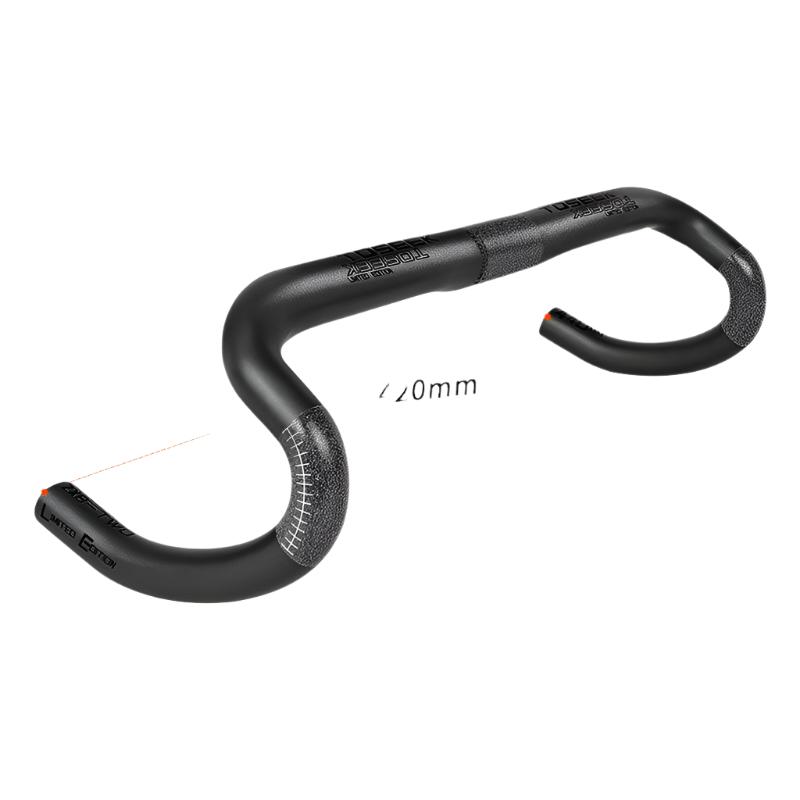 TOSEEK Full Carbon Fiber Handlebar 380/400/420/440mm Bent Bar Black Matte Finish Road Bike Carbon Handlebar Bicycle Parts-WAYBIKER