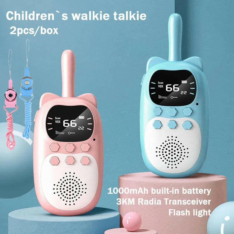 2PCS Kids Walkie Talkie  Electronic Toys Children Spy Gadgets Baby Radio Phone 3km Range Christmas Birthday Gift For Boys Girls-WAYBIKER