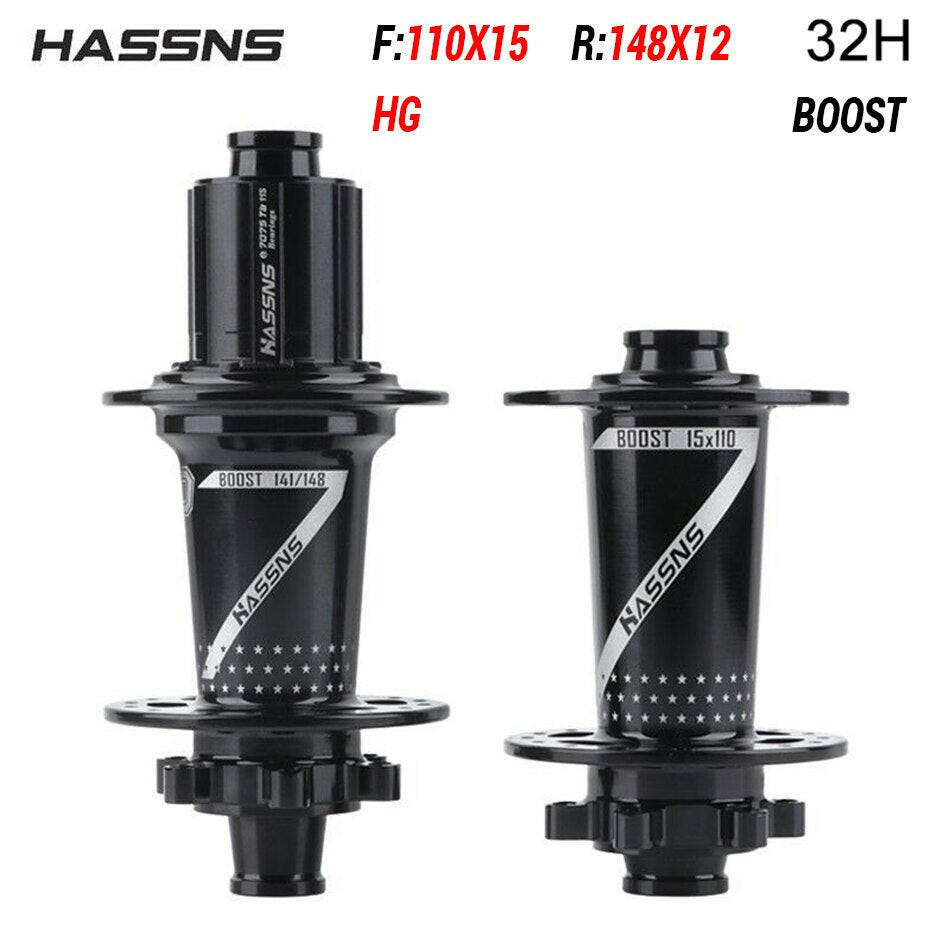 HASSNS PRO7 Bicycle Hub HG/XD/MS 32Holes J-Bend Spoke 4Pcs Sealed Bearing for SHIMANO Mountain Bike Freehub 8/9/10/11/12Speed