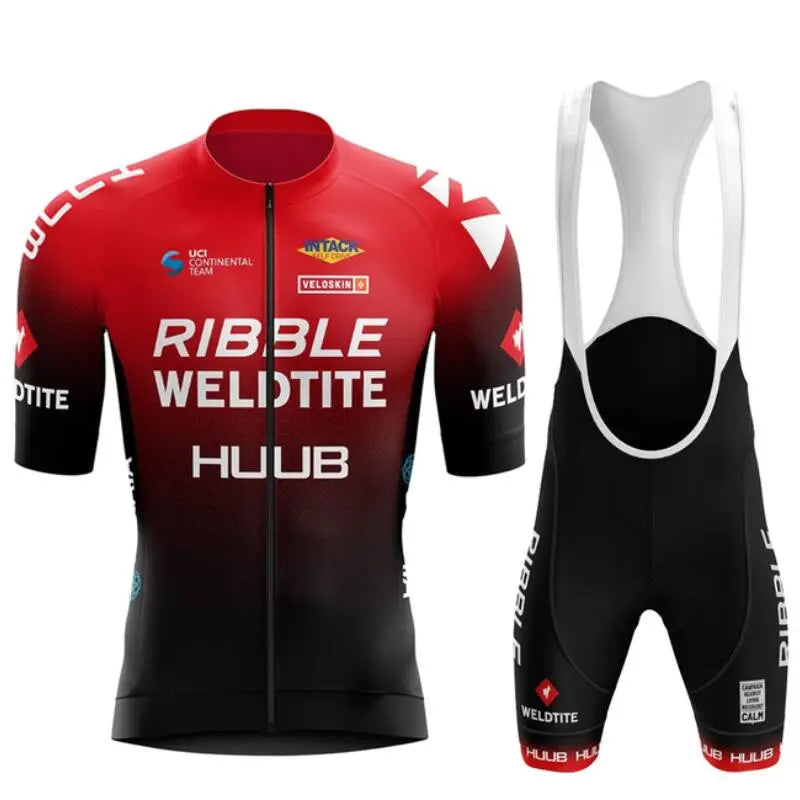 Huub Cycling Jersey Suit Men's Bicycle Short Sleeve Shorts Set Cycling Clothing Mountain Bike Bib Shorts Cycling Jersey Set 2023-WAYBIKER