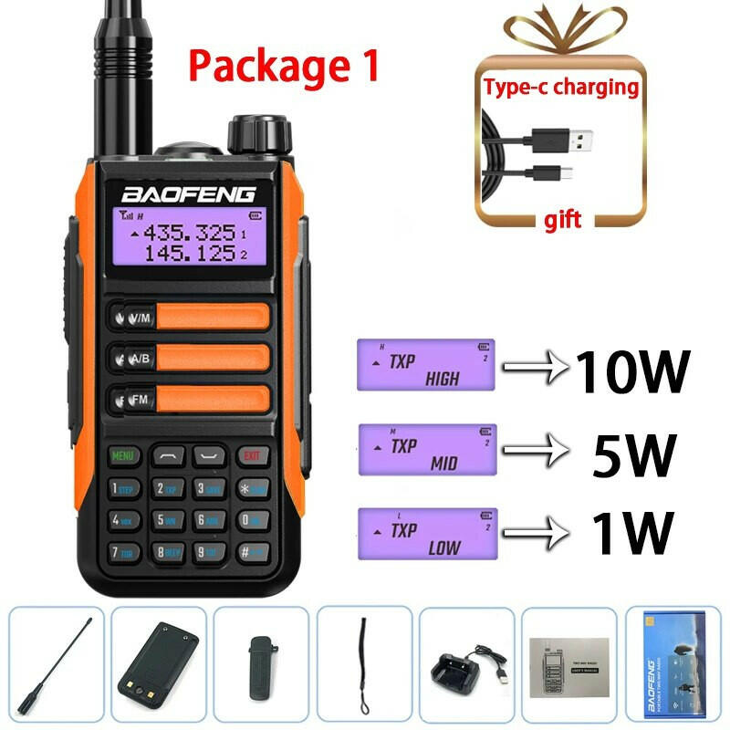 2023 Baofeng UV-16 PRO V2 Professional 10W Upgraded Of UV-5R UV-10R Walkie Talkie IP68 Waterproof Long Range Dual Band Ham Radio-WAYBIKER