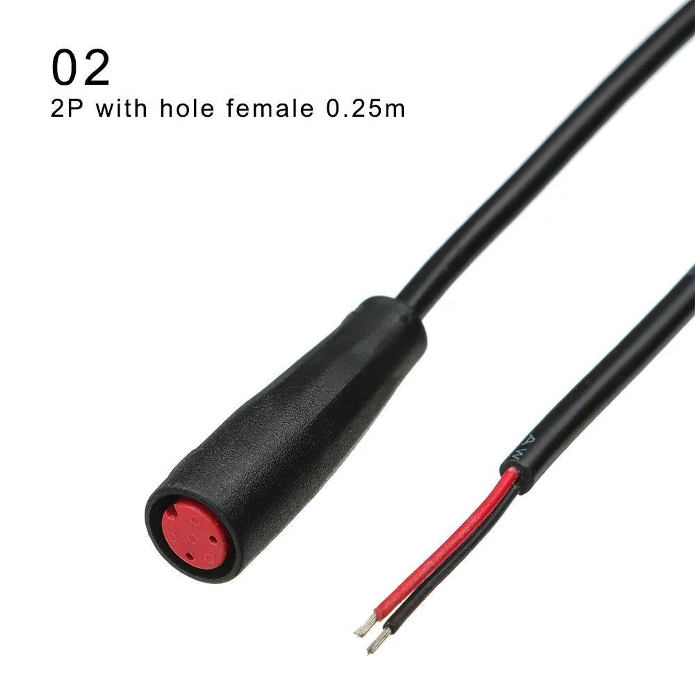 9mm Base Connector 2 3 4 5 6Pin Cable Waterproof Connector For Ebike Bafang Display Pin Optional Cable Ebike Accessories