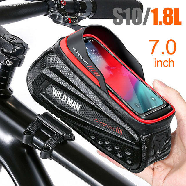 WILD MAN New Rainproof Bike Bag Bicycle Front Cell Phone holder with Touchscreen Top Tube Cycling Reflective MTB Accessories-WAYBIKER