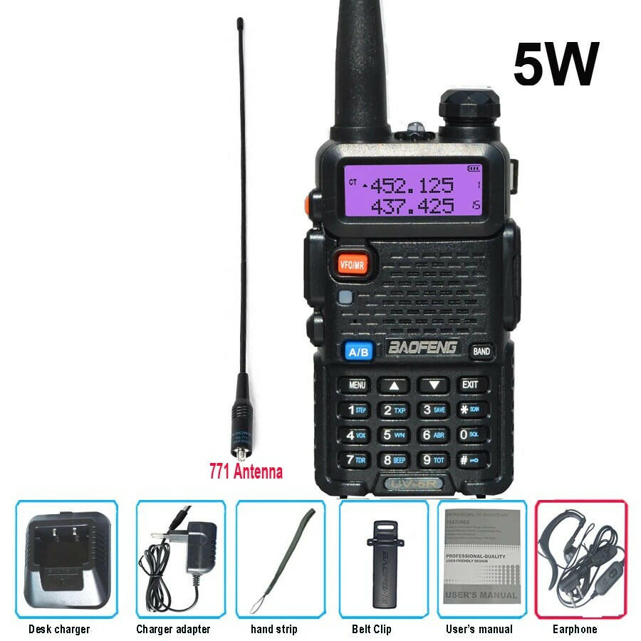 Original Baofeng UV-5R FM Walkie Talkie 5W Portable Ham Amateur CB Radio Dual Band VHF/UHF Transceiver Two Way Radios Hunting-WAYBIKER