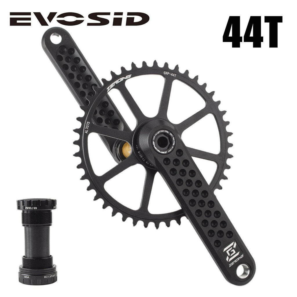 EVOSID Bicycle Crank Ultralight Road Bike Crankset 170mm HollowTech Crank Narrow Wide GXP Chainring With Bracket for Gravel-WAYBIKER