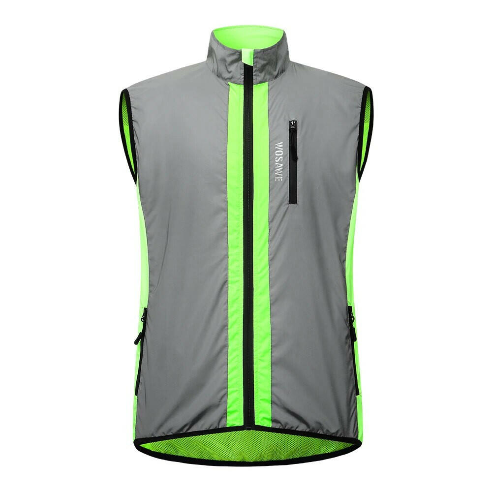 WOSAWE Ultralight Reflective Men Cycling Jacket Waterproof Riding Running Windbreaker Mix Of Fluorescent Coloured Silver Panels-WAYBIKER