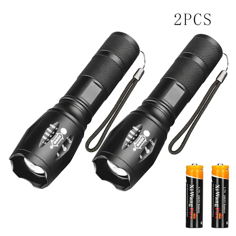 Powerful Portable LED Flashlight XML-T6 Torch Using 18650 Rechargeable Battery  Outdoor Camping Hiking Tactical Flash Light-WAYBIKER