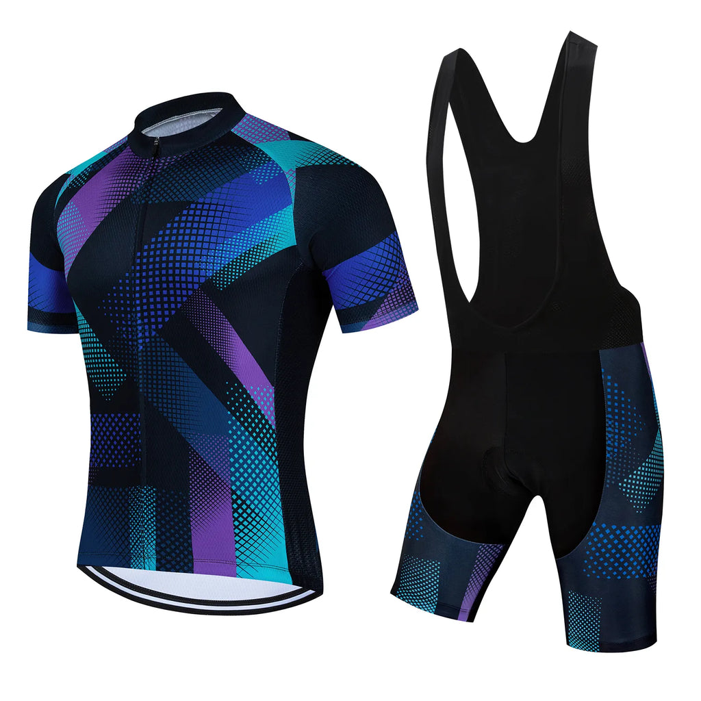 2024 Cycling Jersey Set Quick-Dry Bicycle Cycling Set with 20D Gel Pad Summer Anti-UV Men Pro Short-Sleeves Bicycle Clothing-WAYBIKER