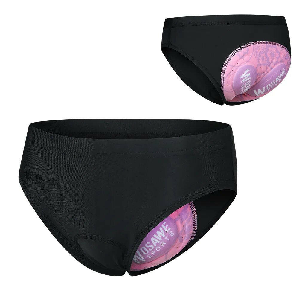 WOSAWE Women's Cycling Shorts Mtb Bicycle Briefs Underwear 3D Padded Printing Pad Road Bike Triangle Underpants-WAYBIKER