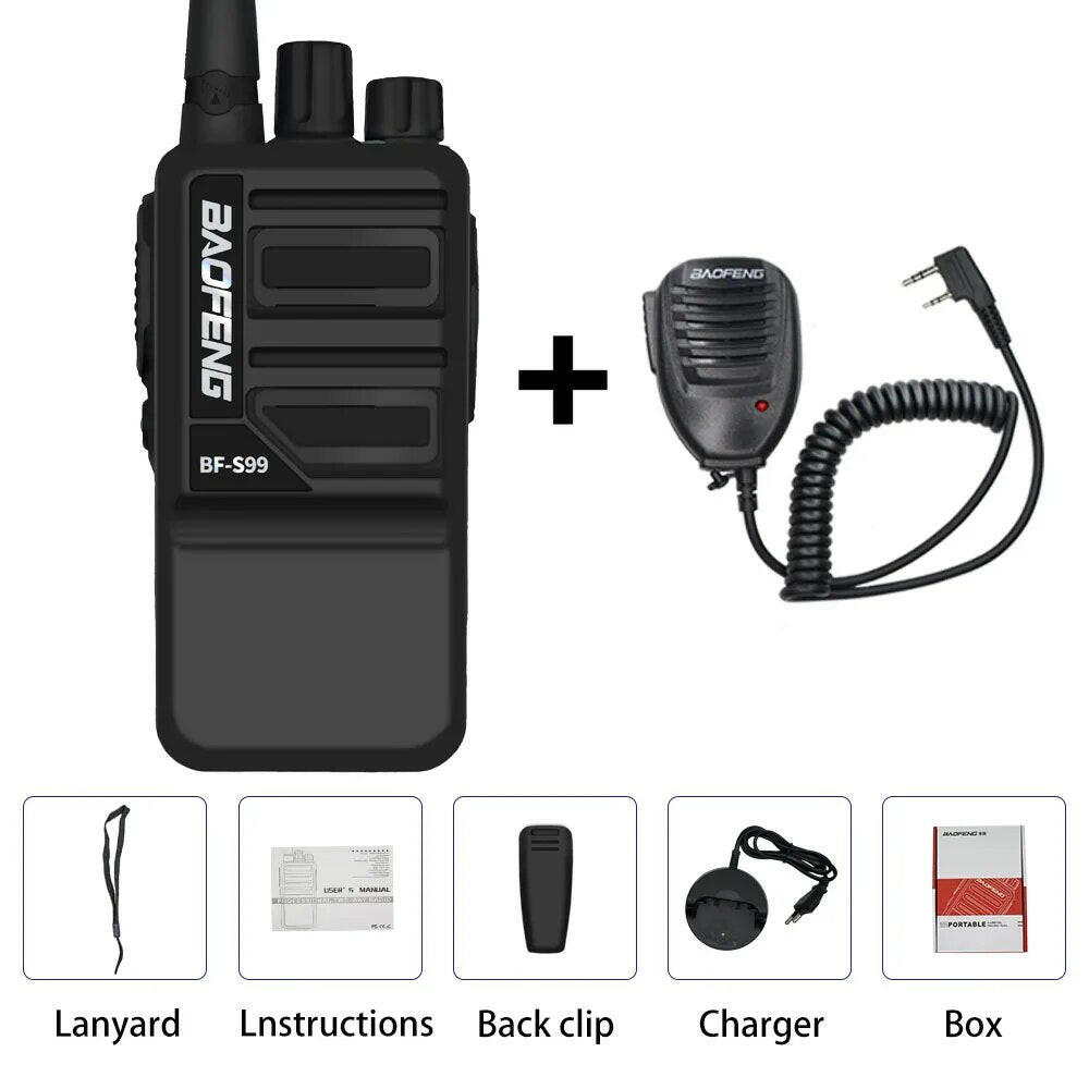 Baofeng BF-S99 Walkie Talkie 8W 4800mAh Li-on Battery Powerful  Long Range Portable Two Way Ham Radio Update BF-888S Intercom-WAYBIKER