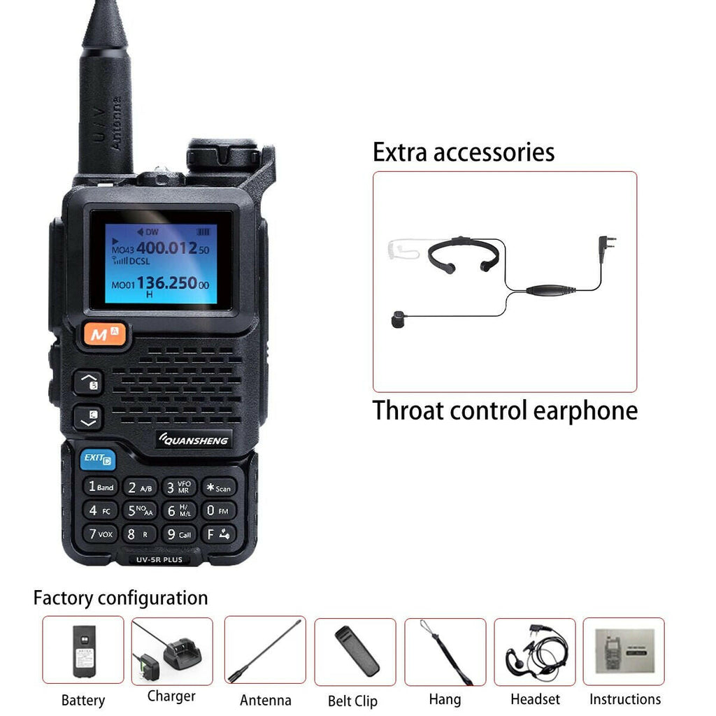 Quansheng UV5Rplus walkie-talkie full-band aviation band hand-held outdoor automatic one-button frequency matching go on road tr-WAYBIKER