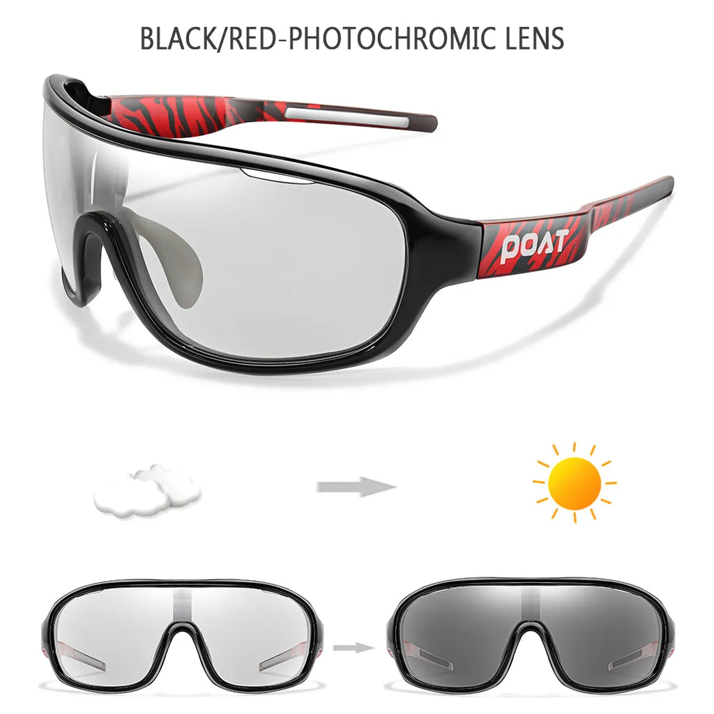 POAT BRAND Polarized Photochromic Men Women Eyewear Sports Outdoor Road Cycling Cycling Fishing Sunglasses Male Bike Glasses