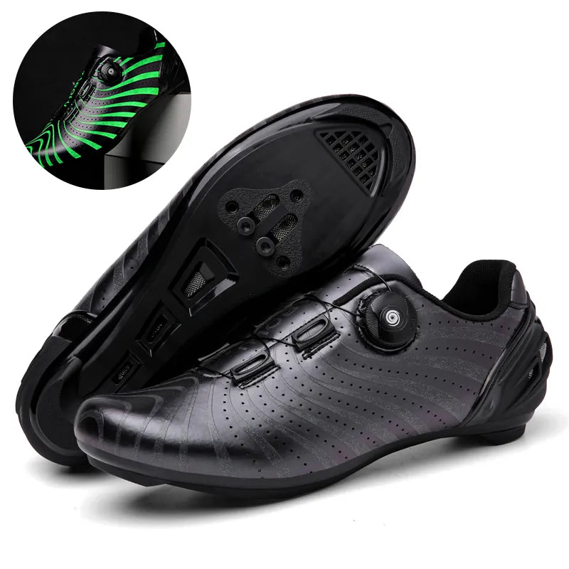 Men Women Cycling Sneakers Luminous MTB Shoes Mountain SPD Bike Sneakers City Road Racing Shoes Flat Non-Locking Bicycle Shoes-WAYBIKER