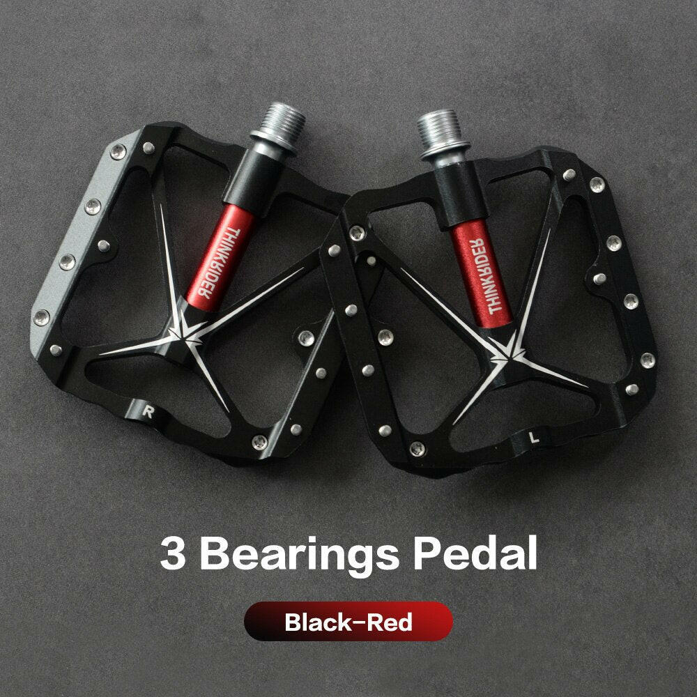 ThinkRider Flat Bike Pedals MTB Road 3 Sealed Bearings Bicycle Pedals Mountain Bike Pedals Wide Platform Accessories Part-WAYBIKER