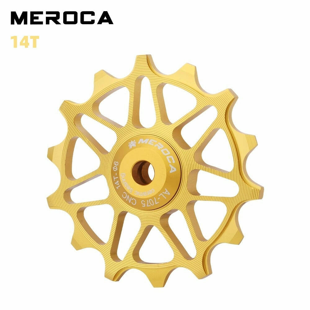 MEROCA Ceramic Pulleys 12/14T Bicycle Derailleur 9v 10v 11v Rear Derailleur Mtb Pulleys Wheel Ceramic Bearing Road Mountain Bike-WAYBIKER