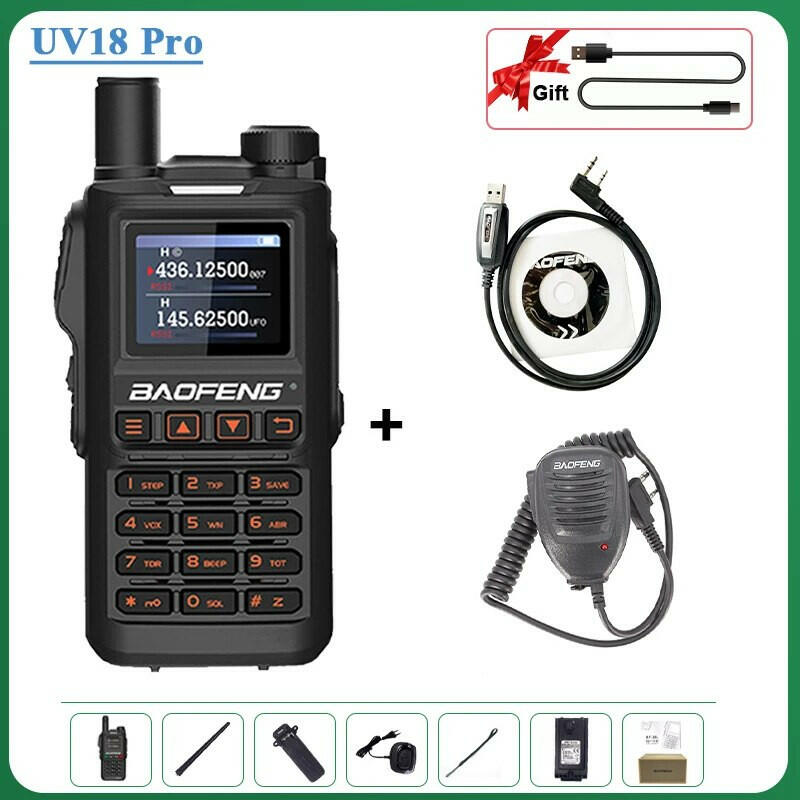 Baofeng UV18 Pro Orange Walkie Talkie 999 Channels 4 Bands UV18i UVi Two Way Radio UV18H L UV-G28 Handheld Transceiver Powerful-WAYBIKER