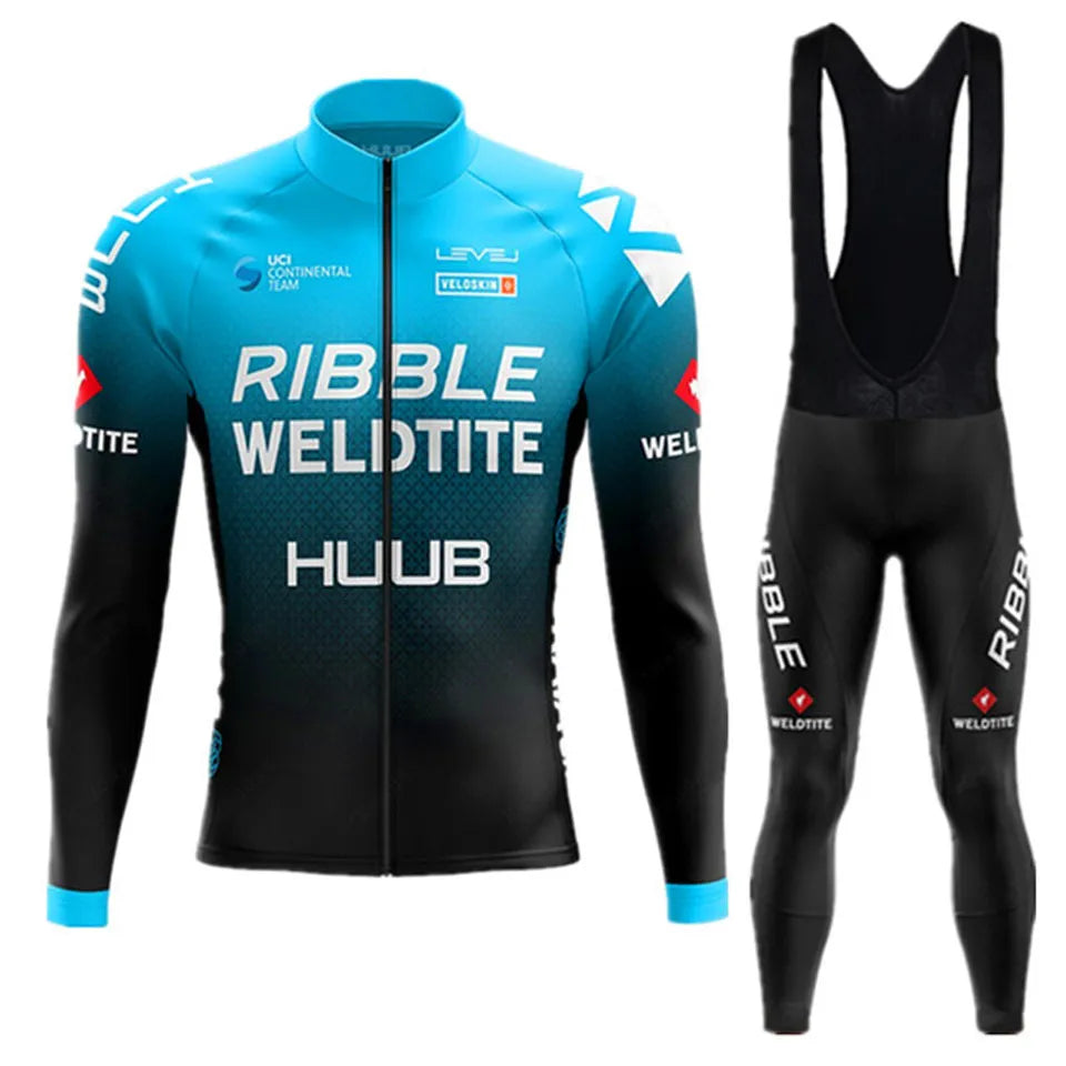 Autumn Cycling Jersey Set Long Sleeve Kit 2023 New HUUB Cycling Clothing Sports breathable Men Road Bike Suit MTB Pants Wear