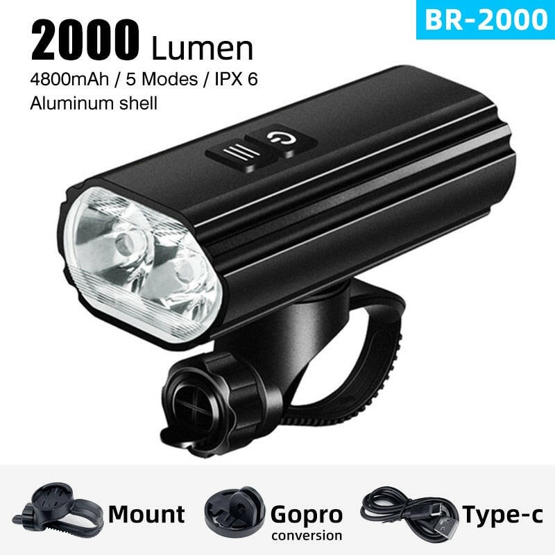 SoRider Bicycle Bike Light BR 2000 AI 1200 Lumens Lumen High Brightness Multi-Function Road MTB Cycling Safety Front Lights