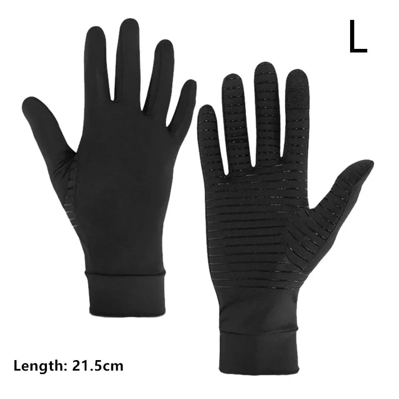 831C Women Men Gloves Copper Fiber Spandex Touch Screen Tips Gloves for Running Sports Winter Warm Football Hiking Driving-WAYBIKER