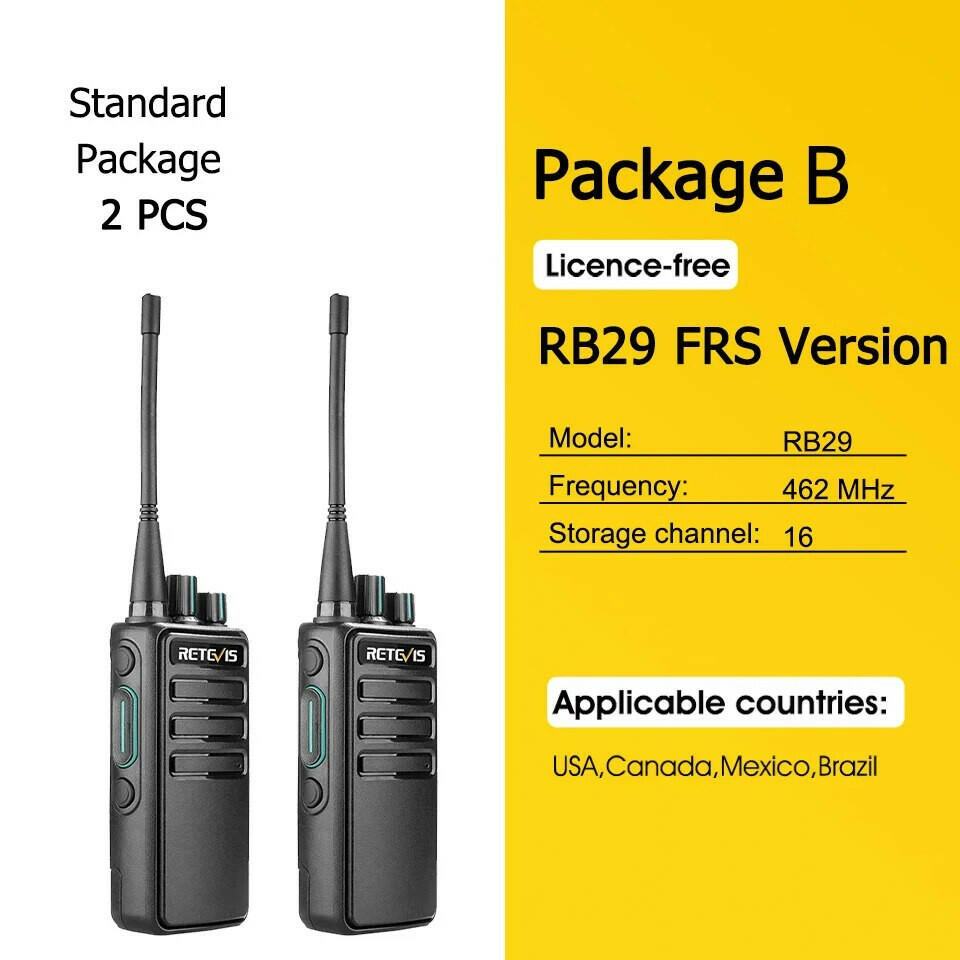 Walkie Talkie 2 Pieces Retevis Walkie-talkies PMR 446 RB629 Long Range Legal Portable Two-way Radio ht for Hotel Factory Hunting-WAYBIKER