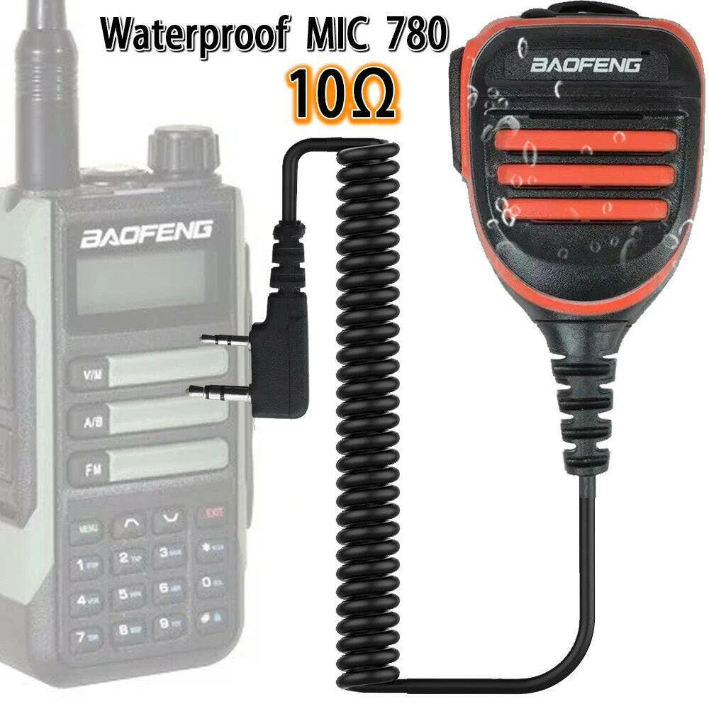 2023 Baofeng Walkie Talkie Speaker Microphone PTT Mic For Baofeng UV5R BF-888S UV-10R UV 16 Pro Two Way Radio2 Pin Waterproof-WAYBIKER