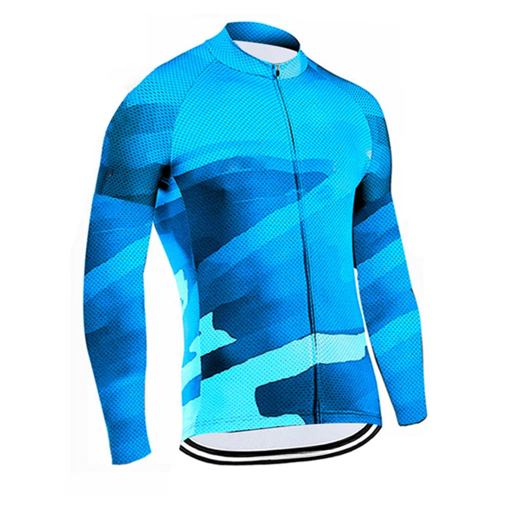 Spring Men's Long Sleeve Sportswear Cycling Jersey Bicycle Autumn Clothes Bike Mountain Bike Shirt Quick Dry Tops Comfortable-WAYBIKER