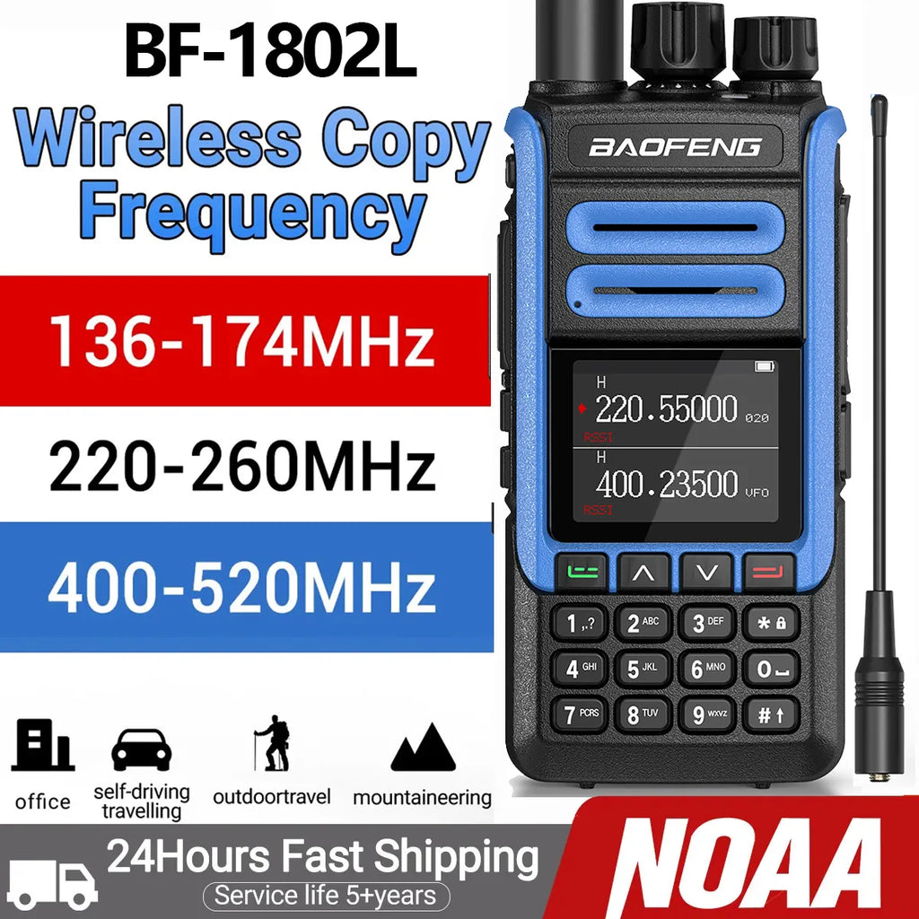 BAOFENG BF-1802L Walkie Talkie Portable Ham 16KM Long Rang  Wireless Copy Frequency High Power Two Way Radio UV-5R K5 Radio-WAYBIKER