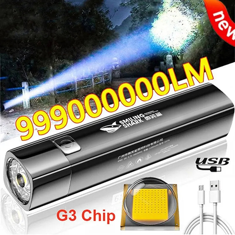 Mini Glare Flashlight Portable Super Bright Small Household Long Range Outdoor Led Strong Light Lamp Power Bank Flashlight-WAYBIKER